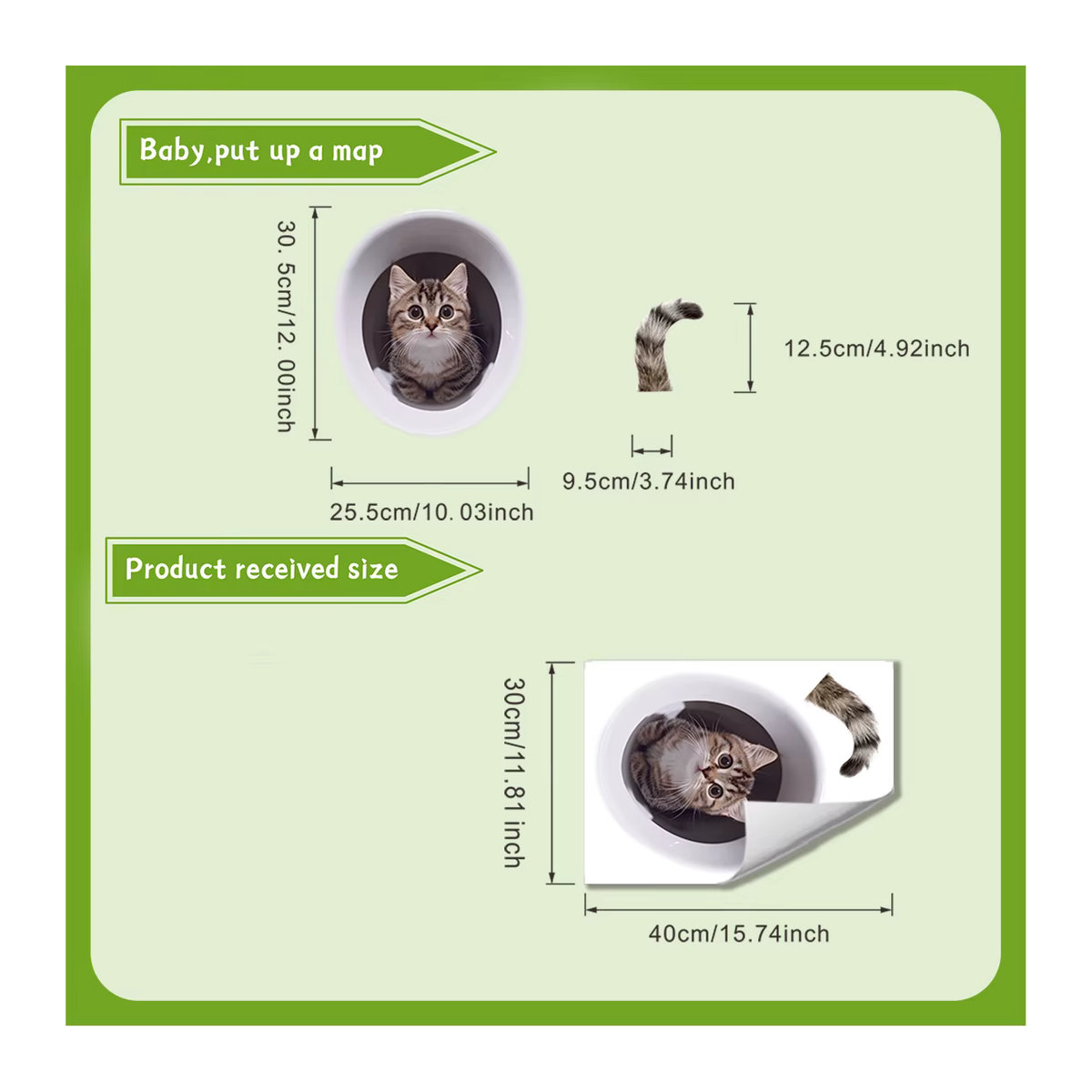 3D Katzen Wandaufkleber mit Lochansicht aus Kunststoff, Mehrfarbig, B/H: 40 x 30 cm - Bild 3