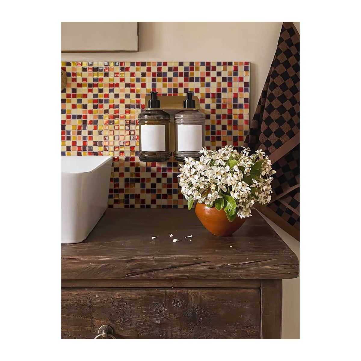3D Mosaik Fliesenaufkleber in Gold, selbstklebende geometrische Wandaufkleber aus Kunststoff, wasserdicht und ölbeständig für deine Raumdekoration - Bild 7