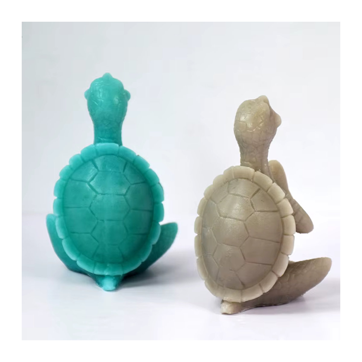3D Schildkröten Duftkerzenform für DIY Ornamente aus Gips in Grün - Bild 2