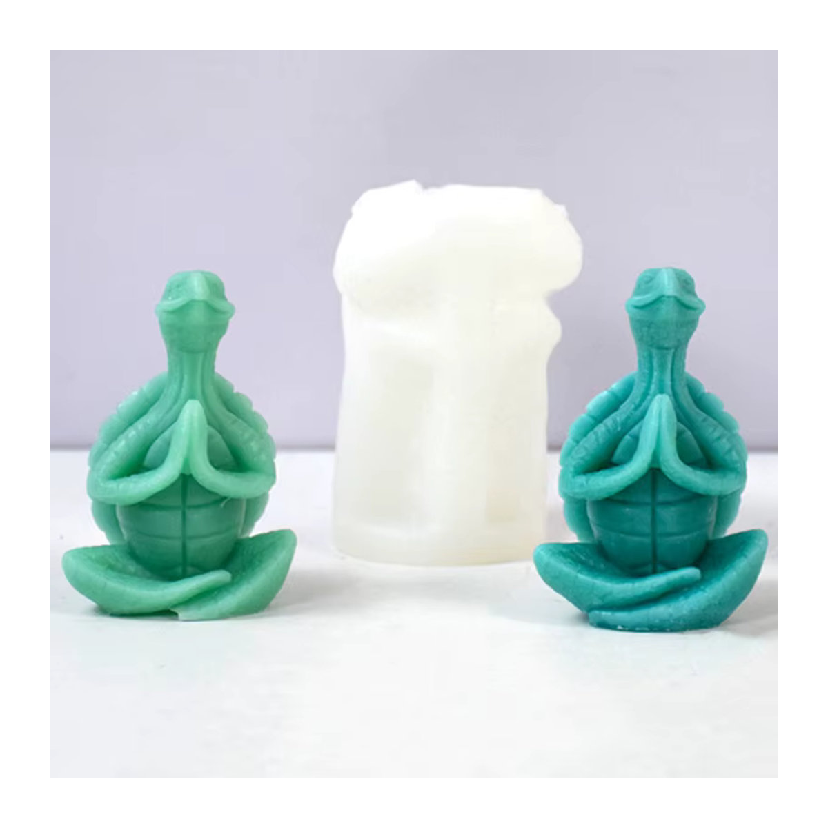 3D Schildkröten Duftkerzenform für DIY Ornamente aus Gips in Grün - Bild 3