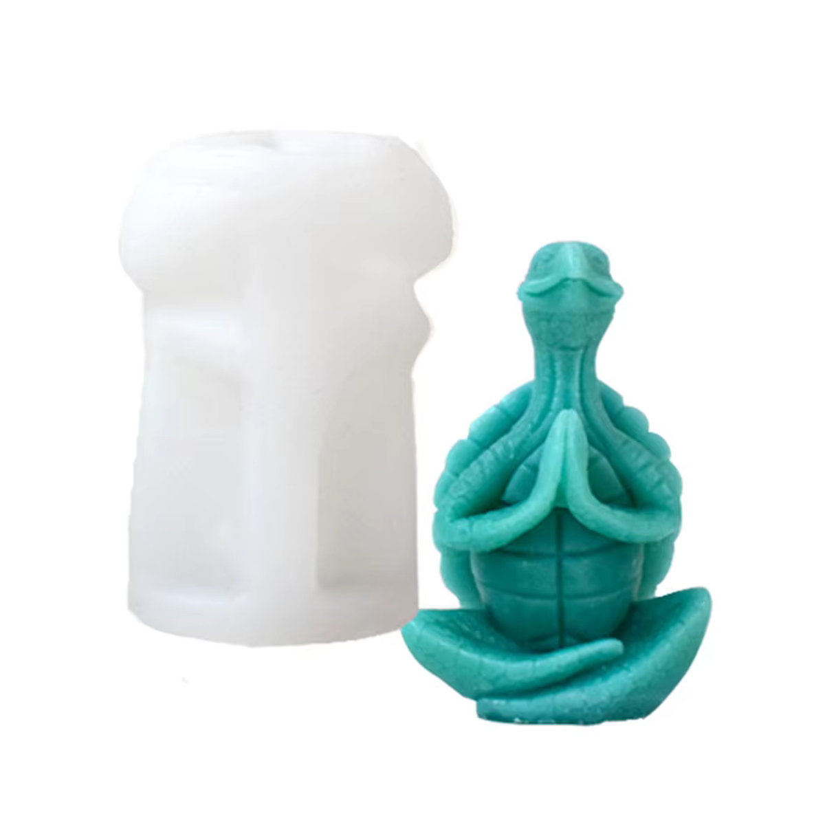 3D Schildkröten Duftkerzenform für DIY Ornamente aus Gips in Grün - Bild 4