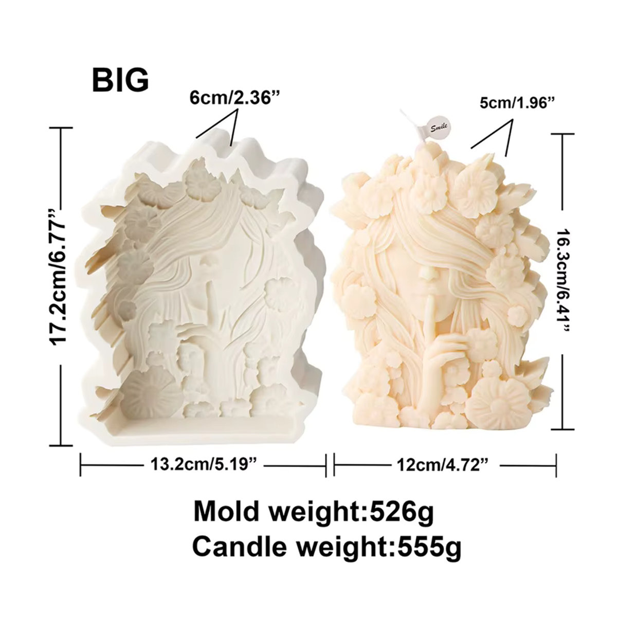 3D Silikon Form Blumengöttin für DIY Kunstharz Beton und Gips in Lila - Bild 4