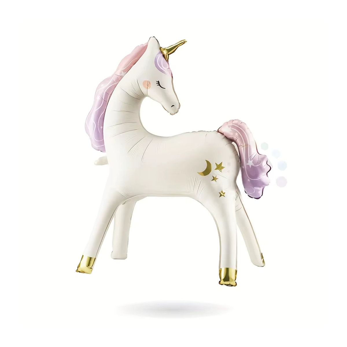 3D Stehender Einhorn-Ballon in Vintage-Optik aus Aluminiumfolie, Weiß, für Geburtstage und Babypartys - Bild 1