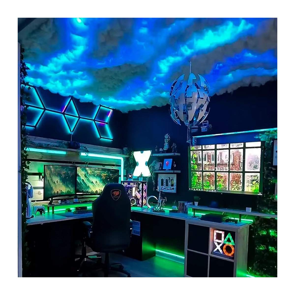 3D Thunder Cloud Lights LED Deckenwolke mit mehrfarbiger Beleuchtung aus Baumwolle für dein Schlafzimmer oder Spielzimmer - Bild 2