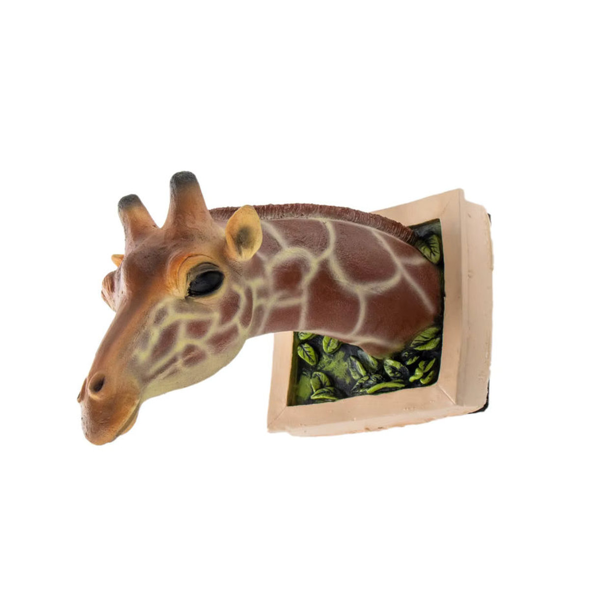 3D Wandskulptur Giraffe aus Kunstharz in Braun als dekorativer Wandbehang für dein Zuhause - Bild 4