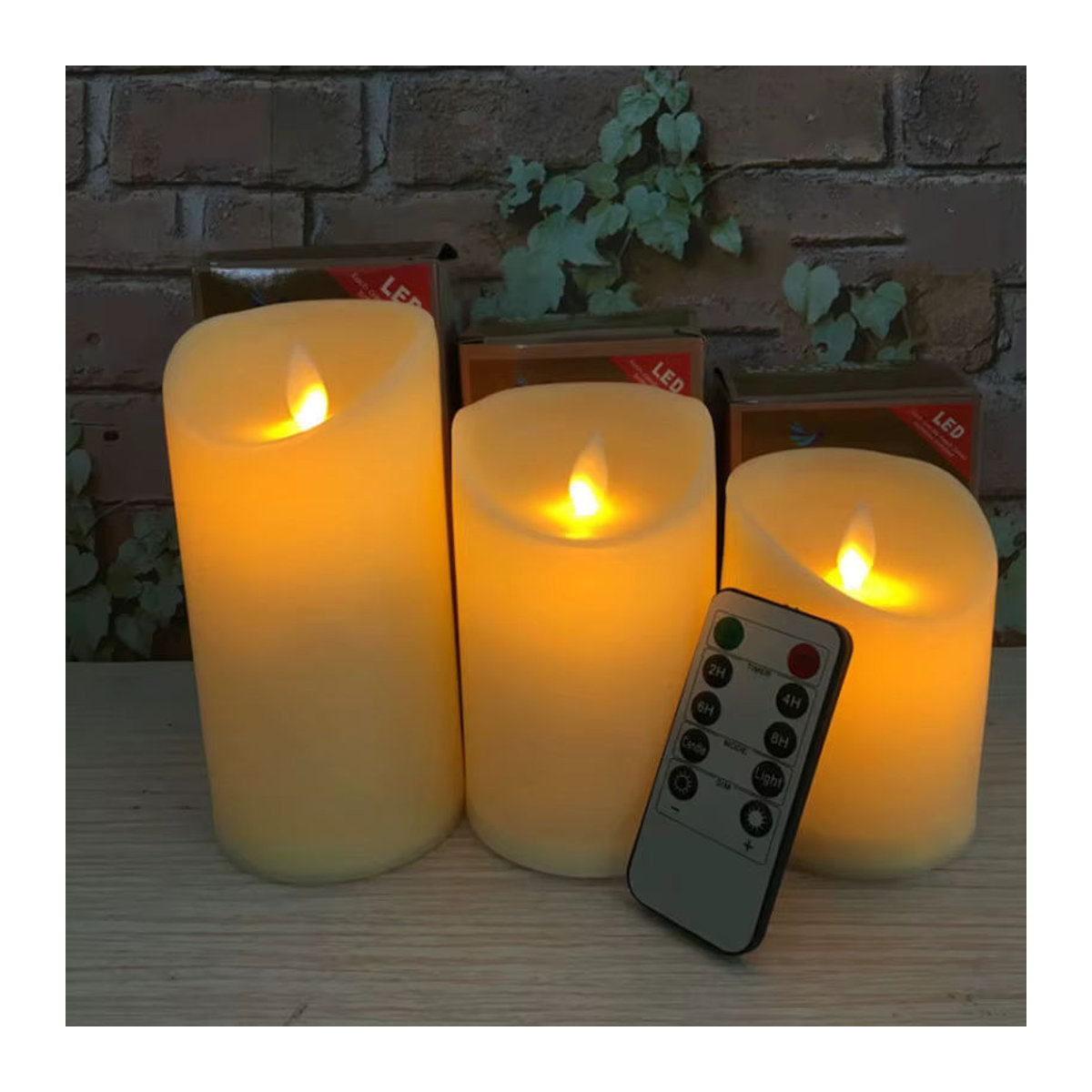 3er-Pack batteriebetriebene LED-Stumpenkerzen von zabicat in Weiß mit Fernbedienung und Flackereffekt für eine realistische Dekoration - Bild 4