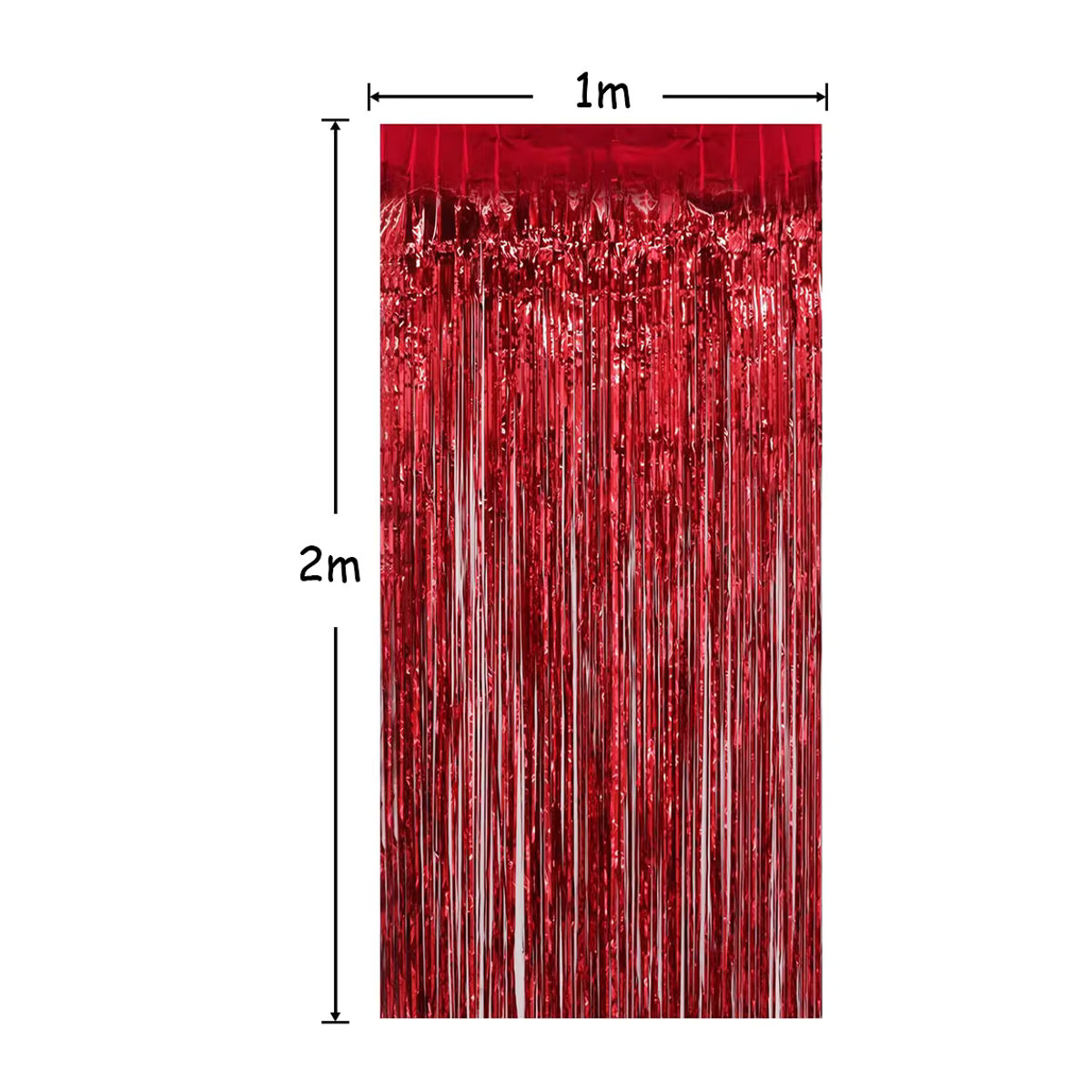 3er-Pack dekorative Lametta-Fransenvorhänge aus Metallfolie für Valentinstag und Weihnachten in Silber und Rot - Bild 2