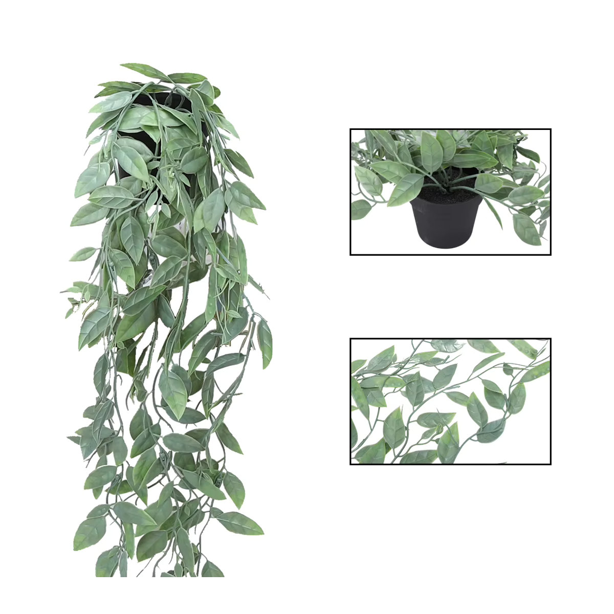 3er-Pack HiMISS künstliche Eucalyptus-Hängepflanzen in Grün mit Topf für Innen und Außen - Bild 4