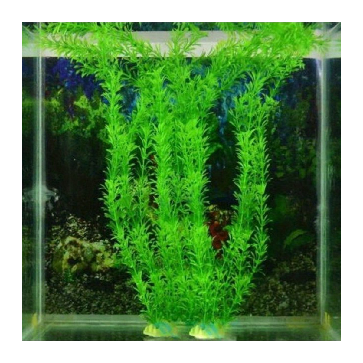 3er-Pack realistische künstliche Aquarienpflanzen aus grünem Kunststoff - Bild 1