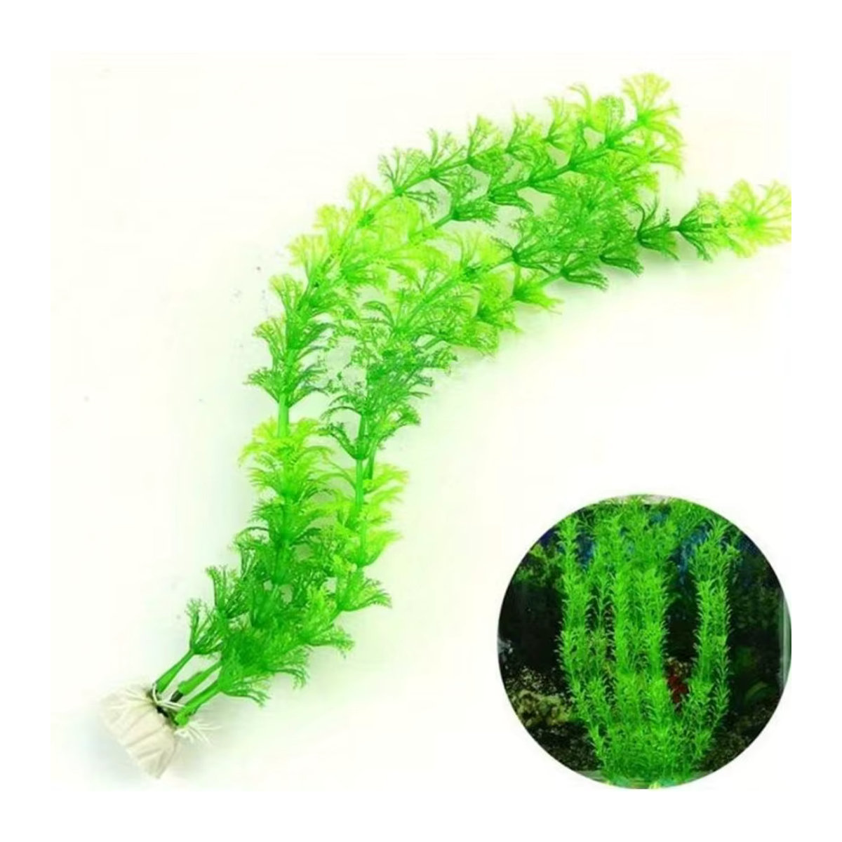 3er-Pack realistische künstliche Aquarienpflanzen aus grünem Kunststoff - Bild 3