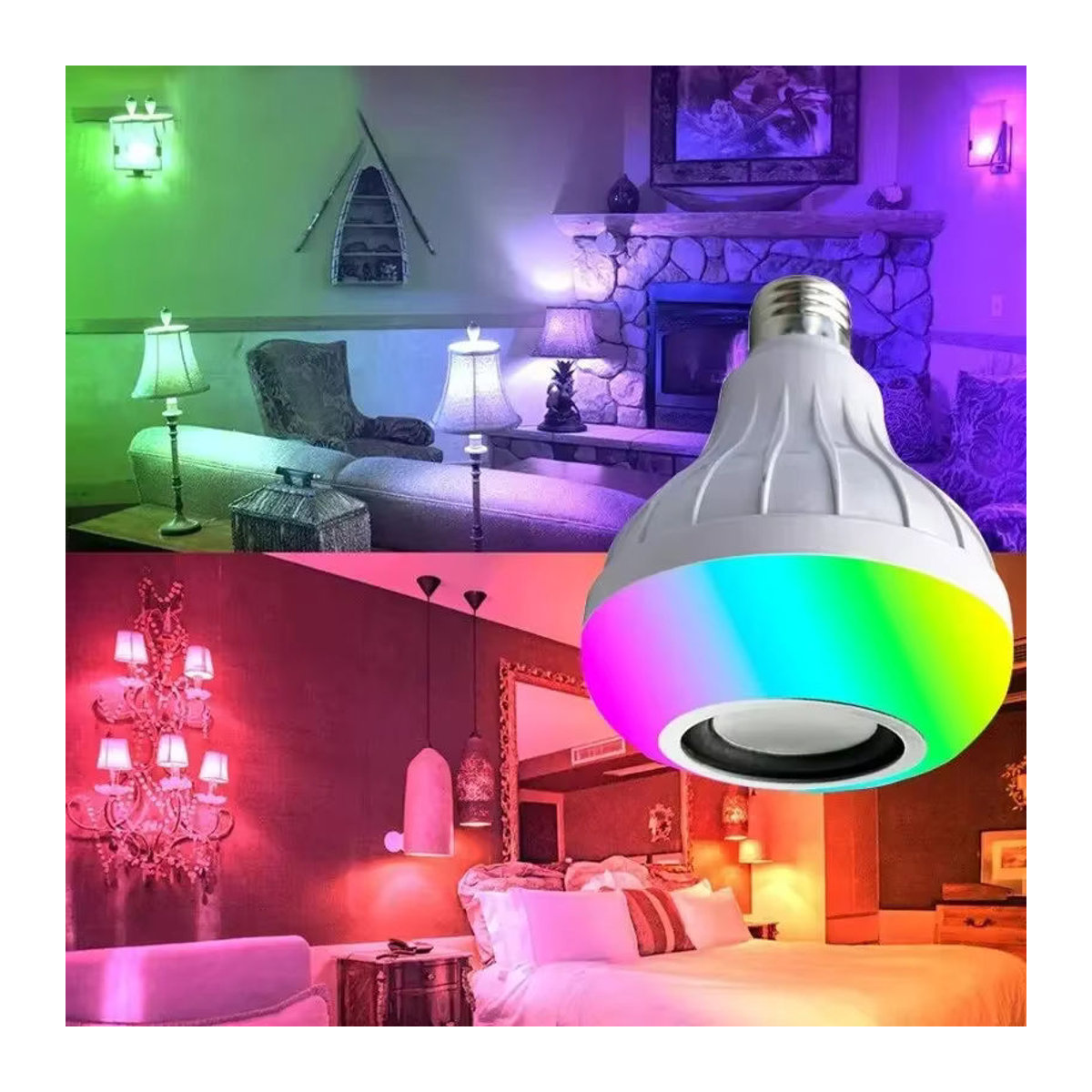 3er Set ATcomm Smart-Lampe E27 mit 12W LED, RGB Multi-Color und Bluetooth Lautsprecher für Musikwiedergabe - Bild 5