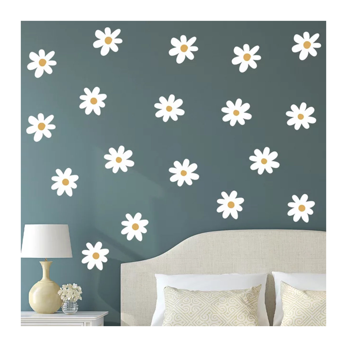 3er-Set BRUP Blumen-Wandtattoos in floralem Design für Kinderzimmer und Wohnzimmer, mehrfarbig und weiß - Bild 1