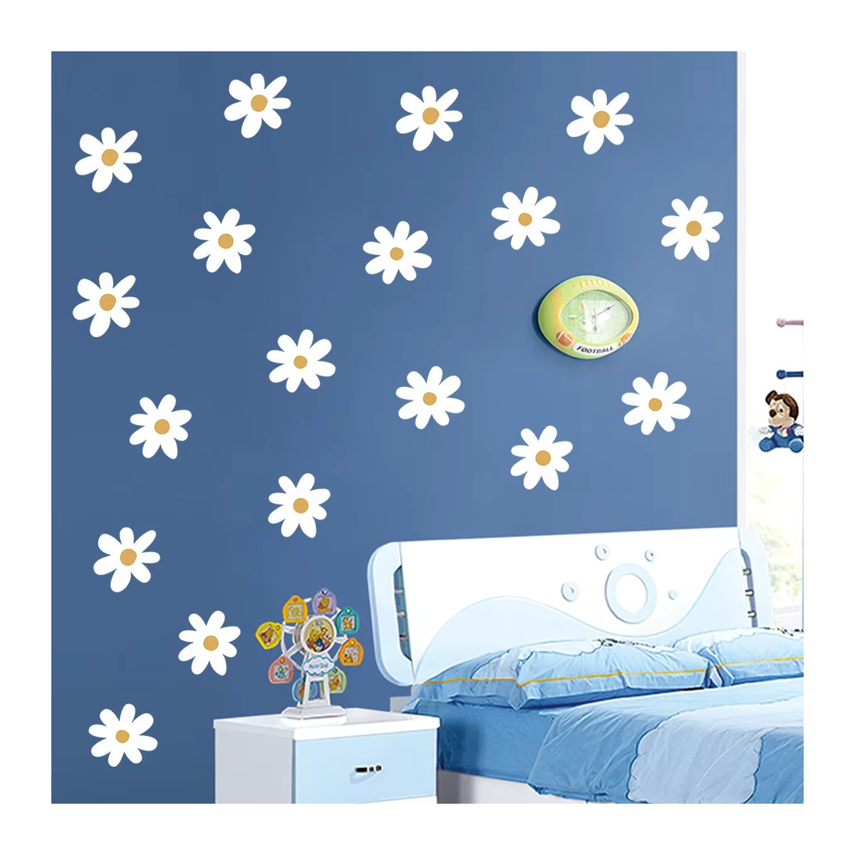 3er-Set BRUP Blumen-Wandtattoos in floralem Design für Kinderzimmer und Wohnzimmer, mehrfarbig und weiß - Bild 3