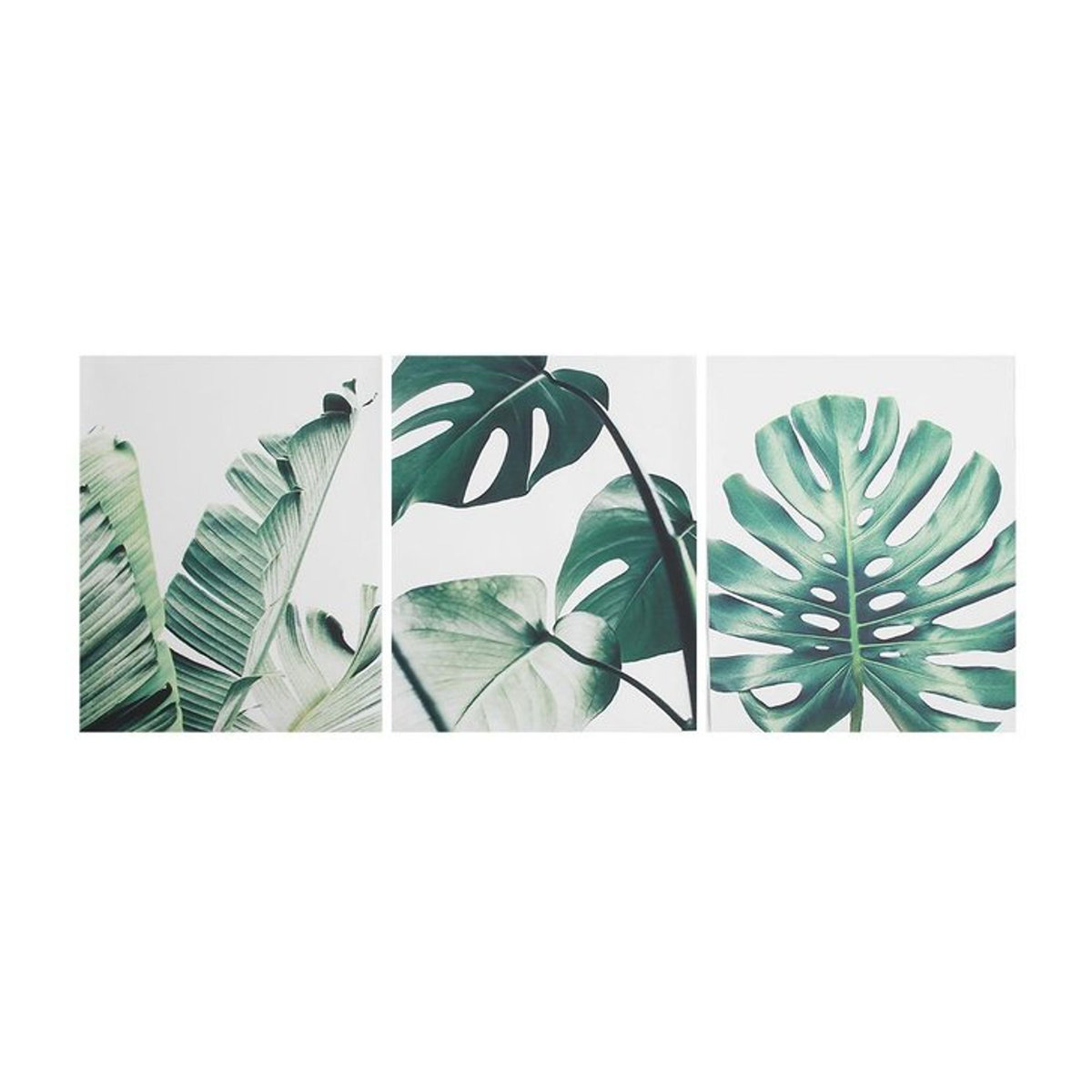 3er-Set CosyHome Leinwandbilder mit grünem Blättermuster, moderne florale Wandkunst für dein Heim oder Büro, B/H: 40 x 50 cm - Bild 1