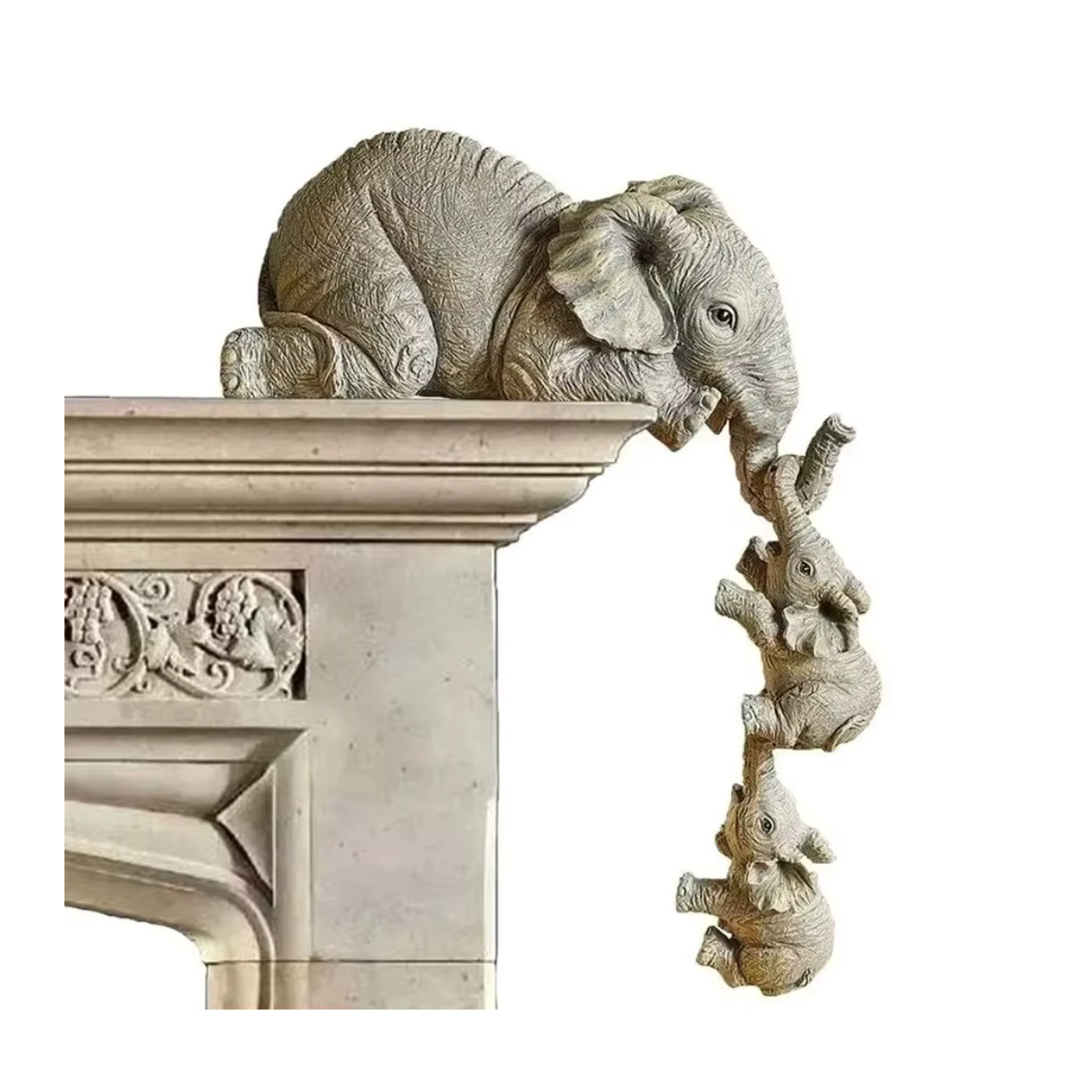 3er-Set Elefanten-Ornamente aus Kunstharz in Grau für deine Wohndekoration - Bild 4