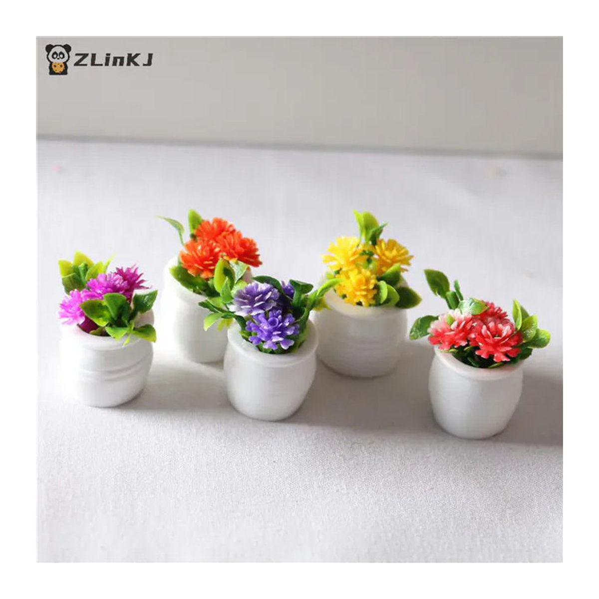 3er Set MYPANDA Miniatur-Bonsai-Pflanzen aus Keramik, künstliche Topfpflanzen in Grün und Mehrfarbig für Puppenhäuser und Dekoration - Bild 1