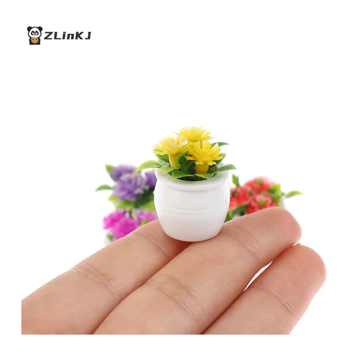 3er Set MYPANDA Miniatur-Bonsai-Pflanzen aus Keramik, künstliche Topfpflanzen in Grün und Mehrfarbig für Puppenhäuser und Dekoration - Bild 3