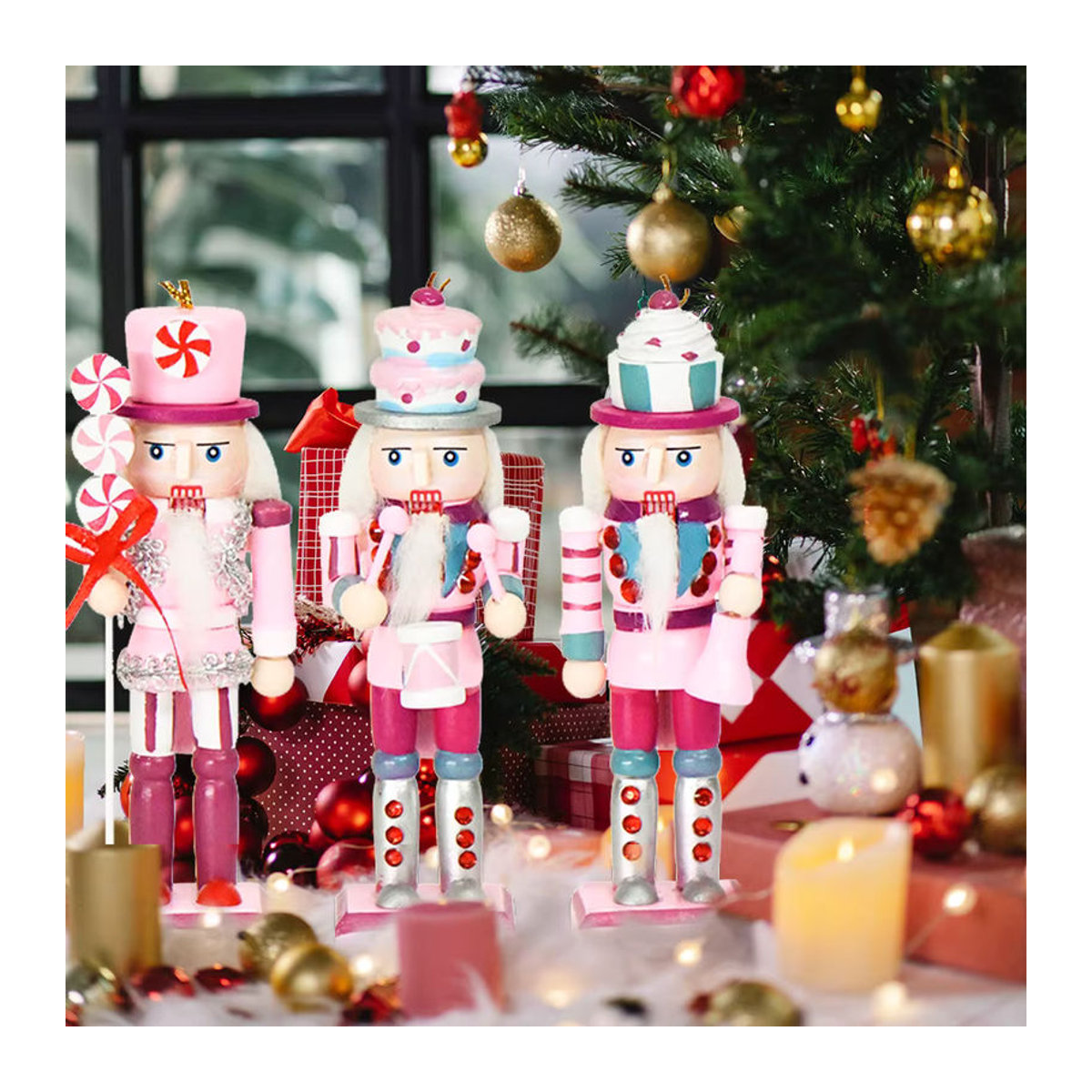 3er-Set Nussknacker aus Holz als klassische Weihnachtsdekoration in Mehrfarbig - Bild 5