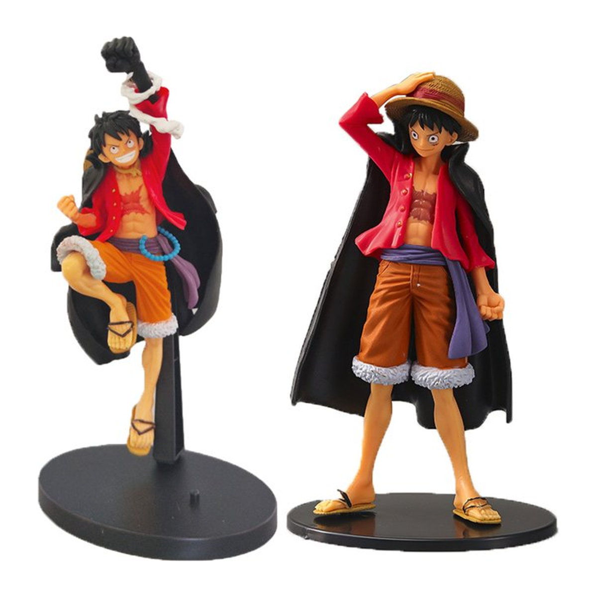 3er-Set One Piece Anime Figuren Luffy mit Umhang als Actionfigur aus PVC für Sammler und Kinder, mehrfarbig, Höhe: 16-21 cm - Bild 1