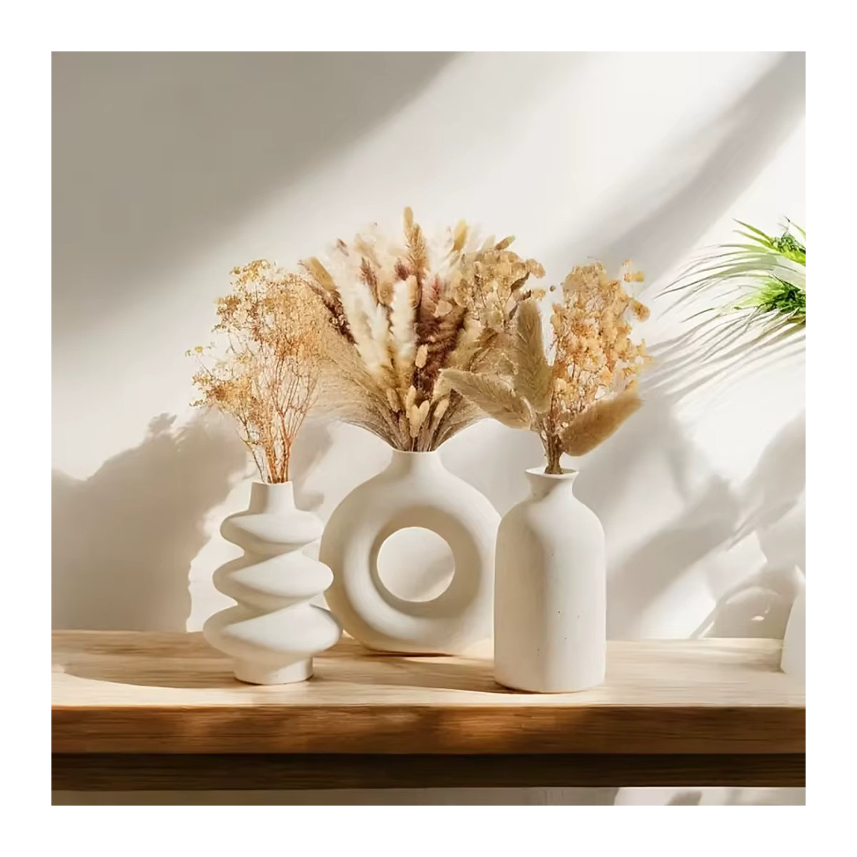 3er-Set PGY Keramikvasen in Weiß im Bohemian-Stil als dekorative Ornamente für dein Zuhause - Bild 5
