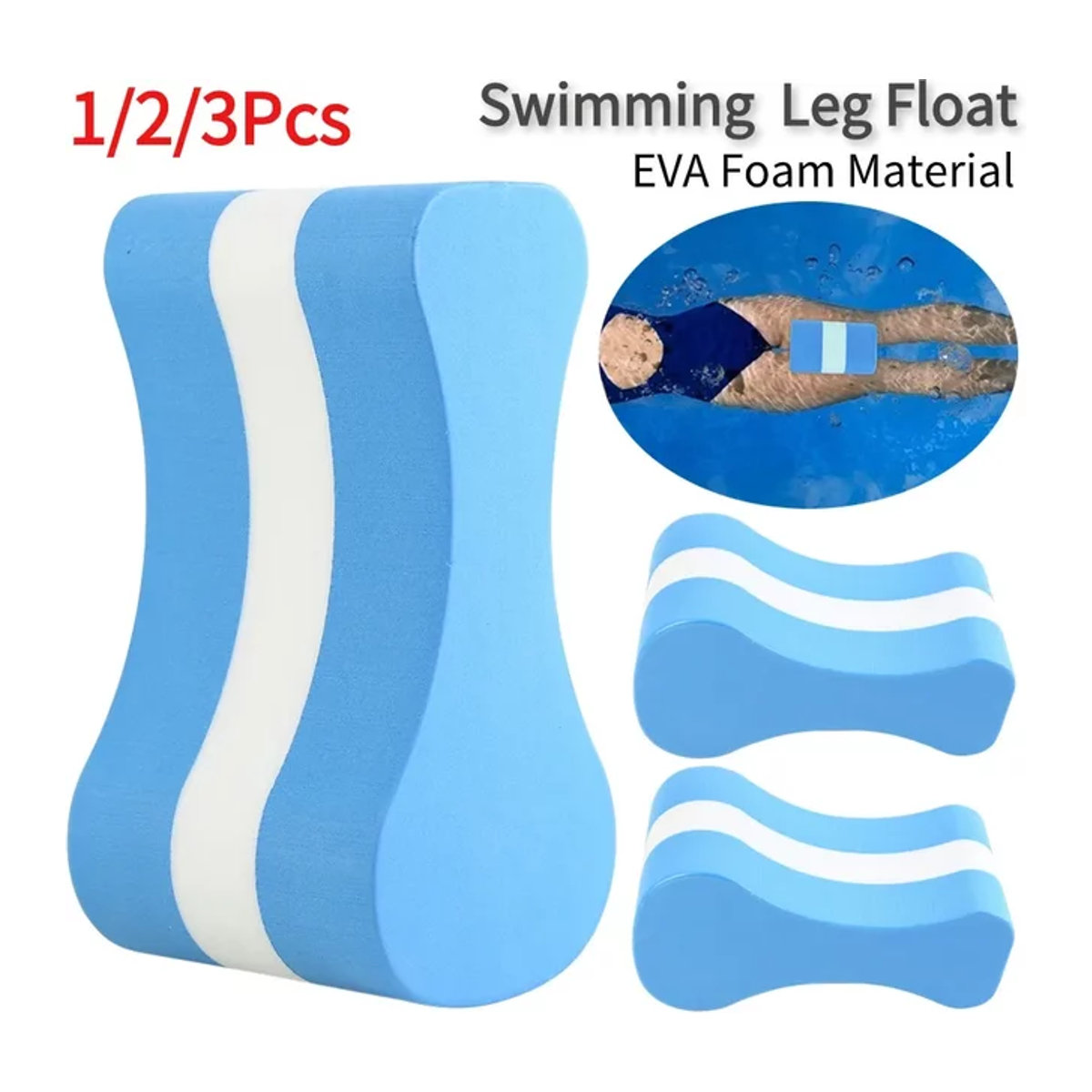 3er-Set Pull Buoy Schwimmhilfe aus EVA-Schaum für erwachsene Schwimmer zur Beintraining und Wasserübungen - Bild 1