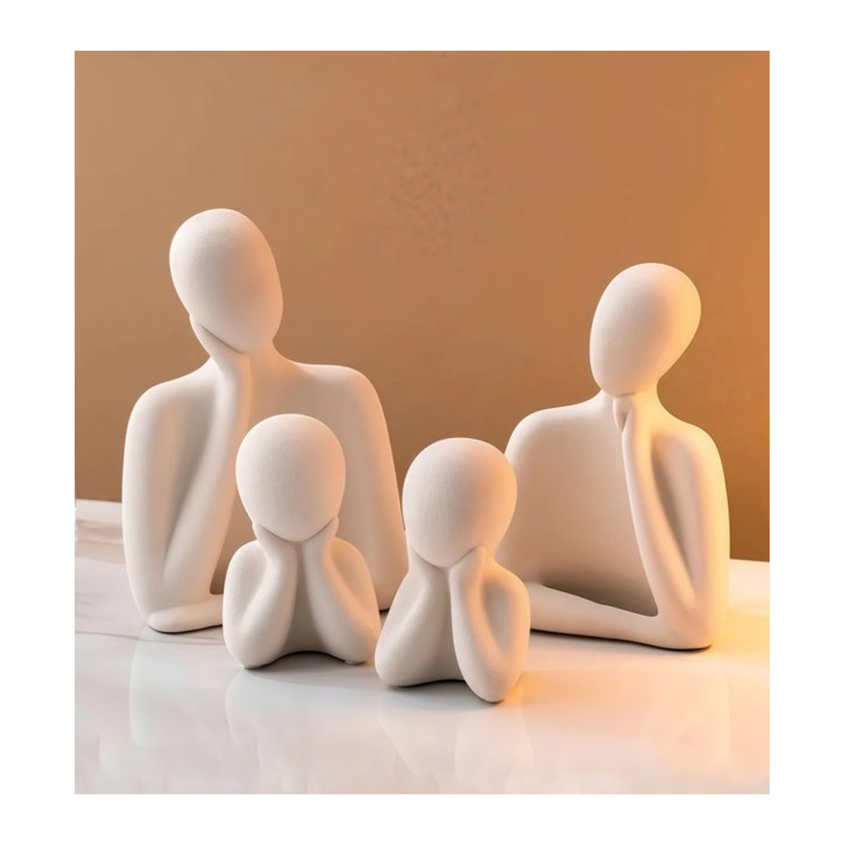 3er-Set Silikonform für abstrakte menschliche Statuen zur Herstellung von Kerzen und Dekorationen aus Gips oder Kunstharz in Weiß - Bild 1