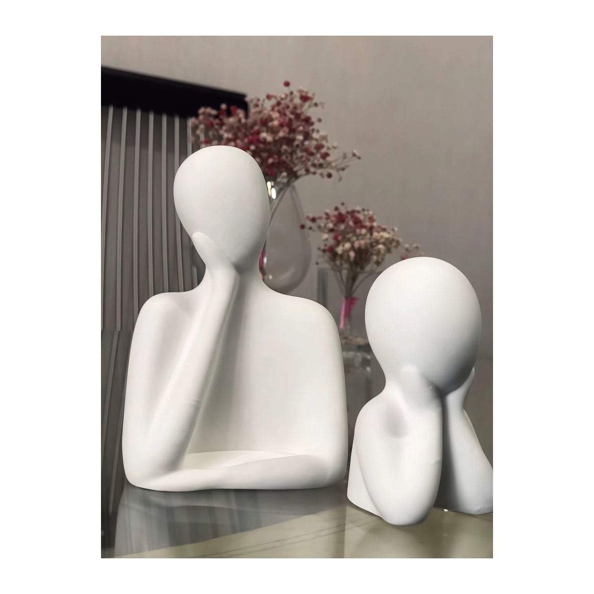 3er-Set Silikonform für abstrakte menschliche Statuen zur Herstellung von Kerzen und Dekorationen aus Gips oder Kunstharz in Weiß - Bild 2