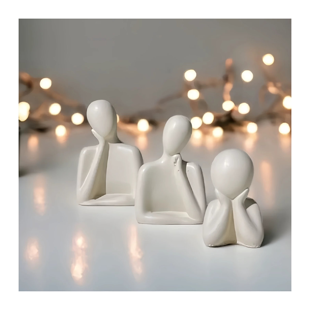 3er-Set Silikonform für abstrakte menschliche Statuen zur Herstellung von Kerzen und Dekorationen aus Gips oder Kunstharz in Weiß - Bild 5