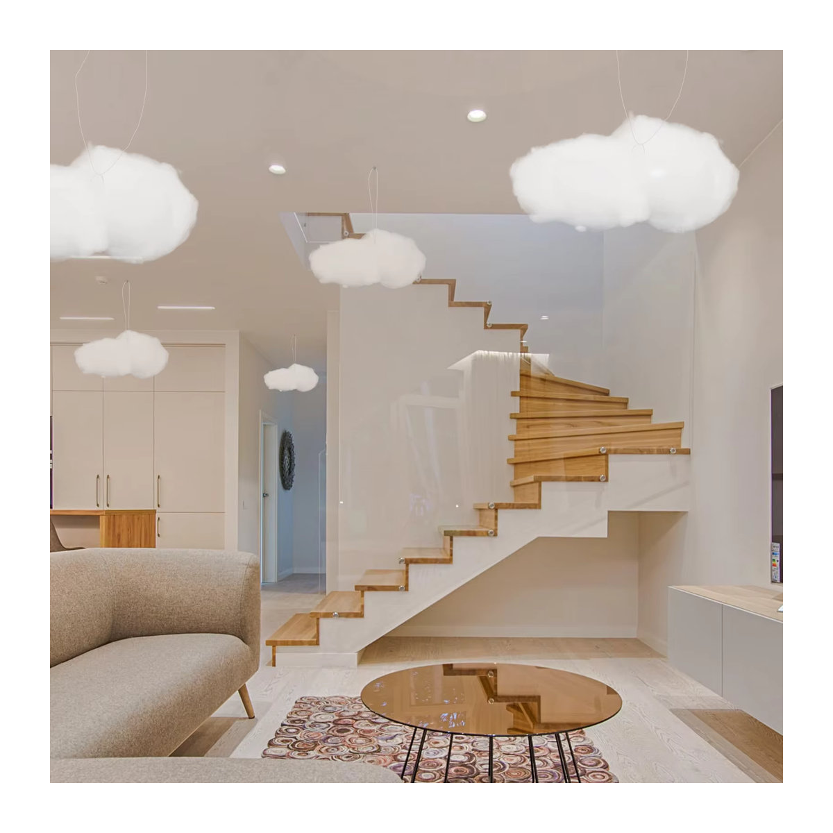 3er-Set simulierte Wolken-Dekoration aus weißer Baumwolle für Hochzeiten und Foto-Requisiten - Bild 2
