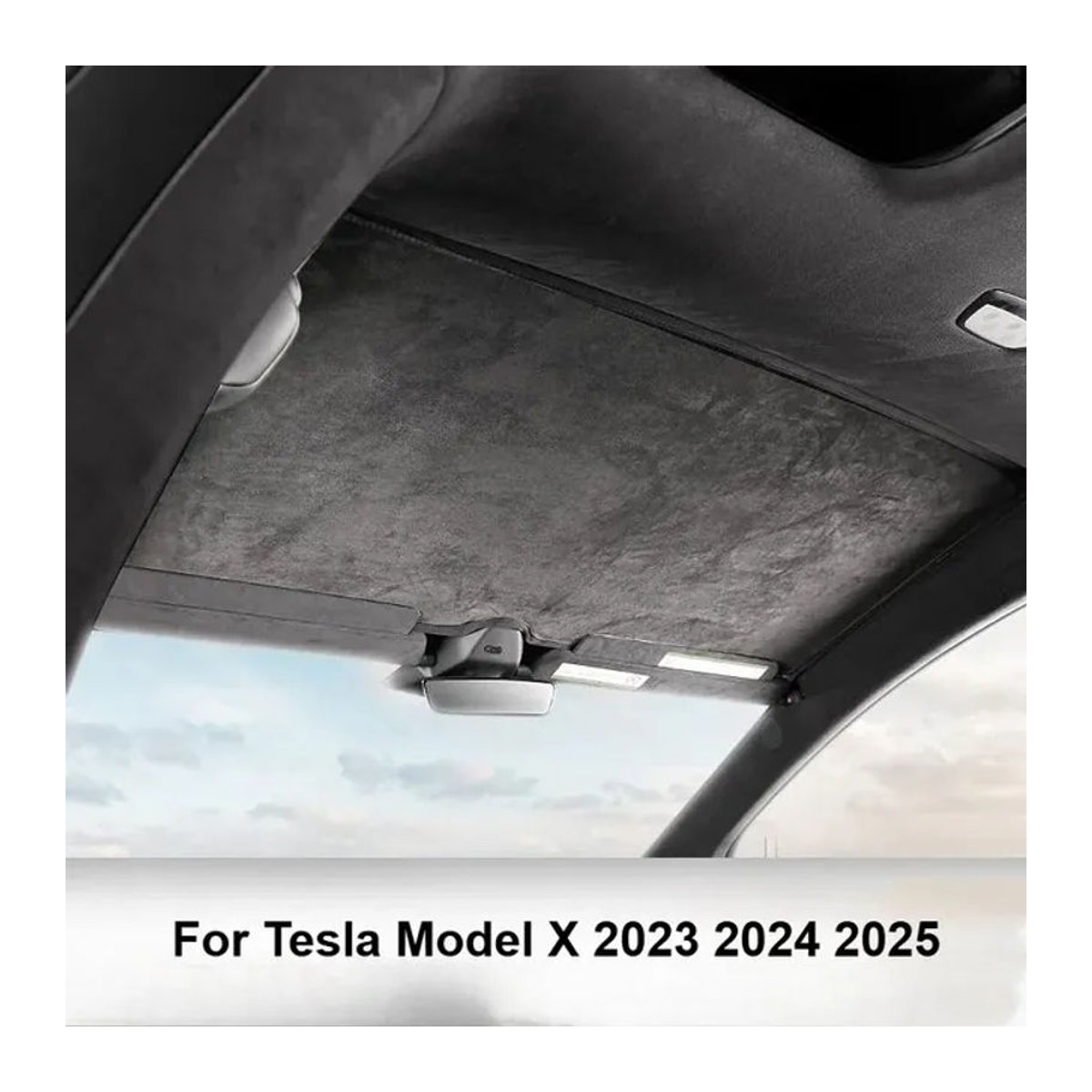 3er-Set Sportme Auto Sonnenschutz aus weichem Wildleder für Tesla Modell X 2023, Grau, Windschutzscheiben-Abdeckung für vorne und hinten - Bild 1