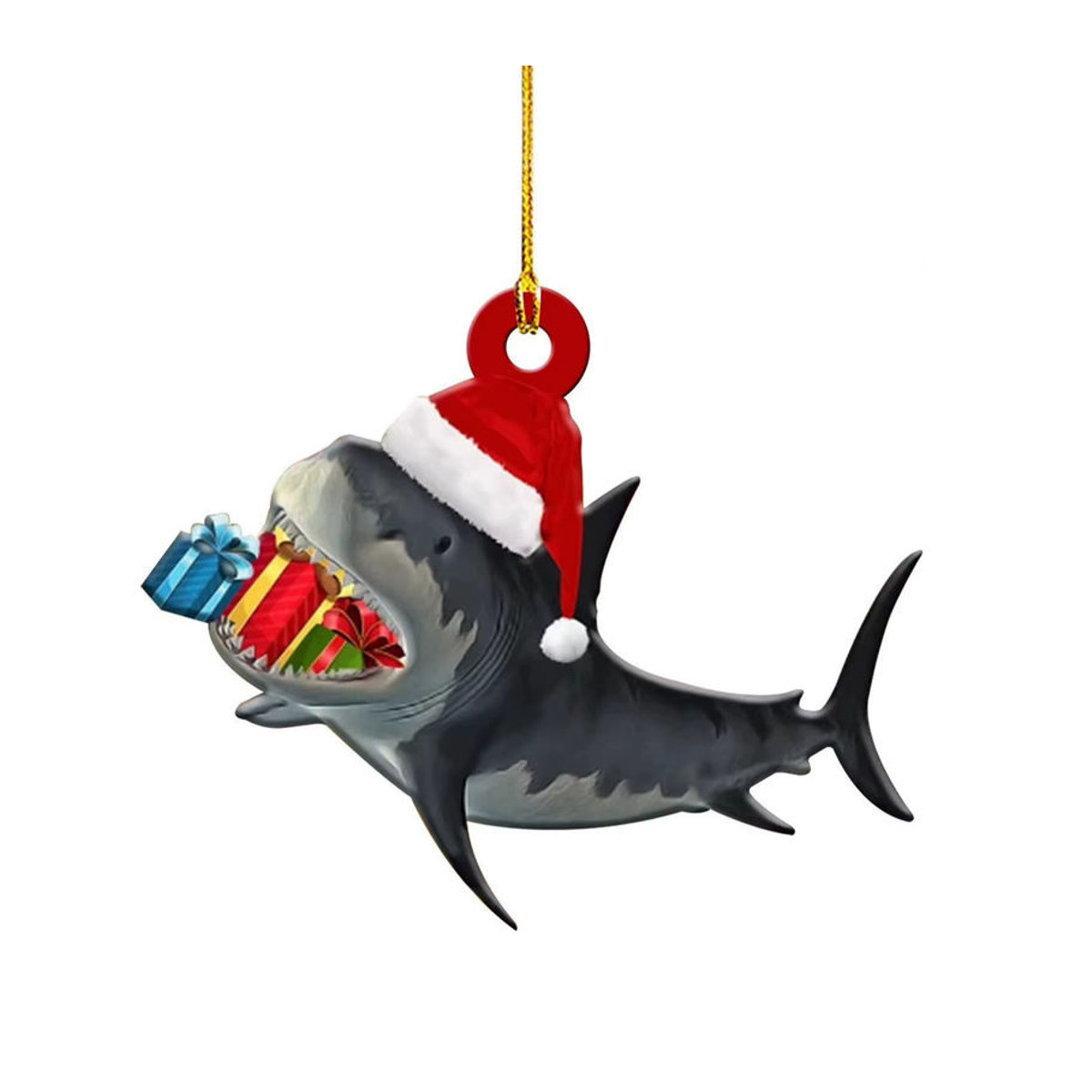 3er-Set Strong-Toyers Haie-Hängeornamente in mehrfarbigem Design für Weihnachtsbaum und maritime Dekoration - Bild 5