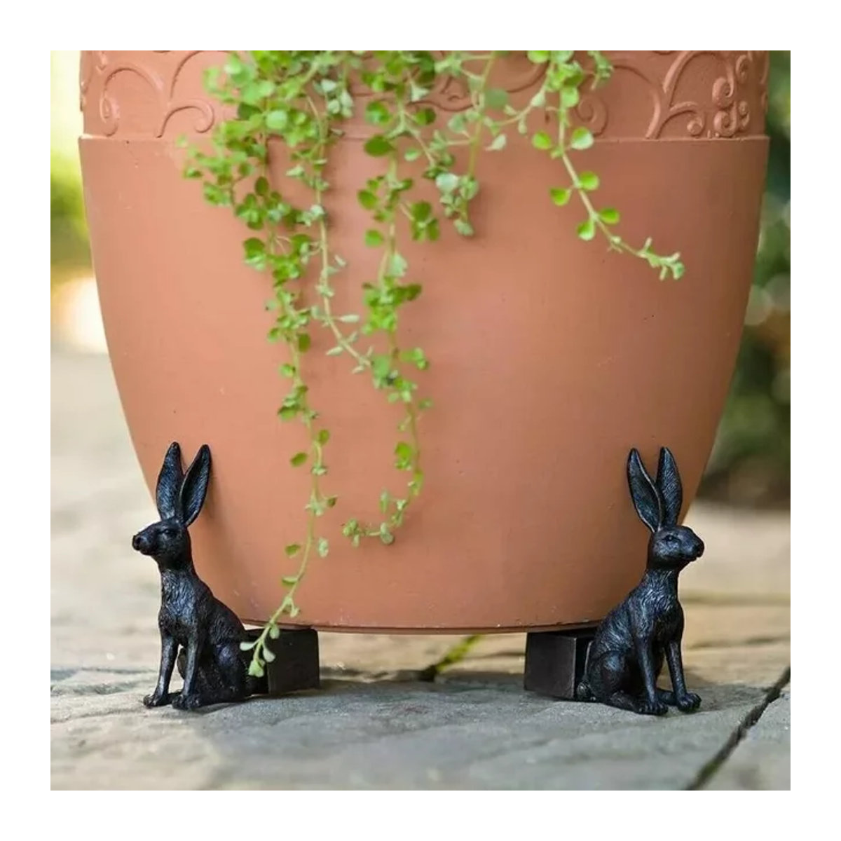 3er Set Tier Blumentopf Füße aus Kunstharz in Schwarz als Garten Dekoration und Pflanzunterstützung - Bild 1