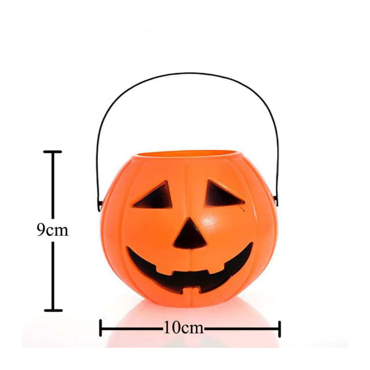 3er Set tragbare Halloween Kürbiseimer aus Kunststoff in Orange für Dekoration und Süßigkeiten - Bild 2