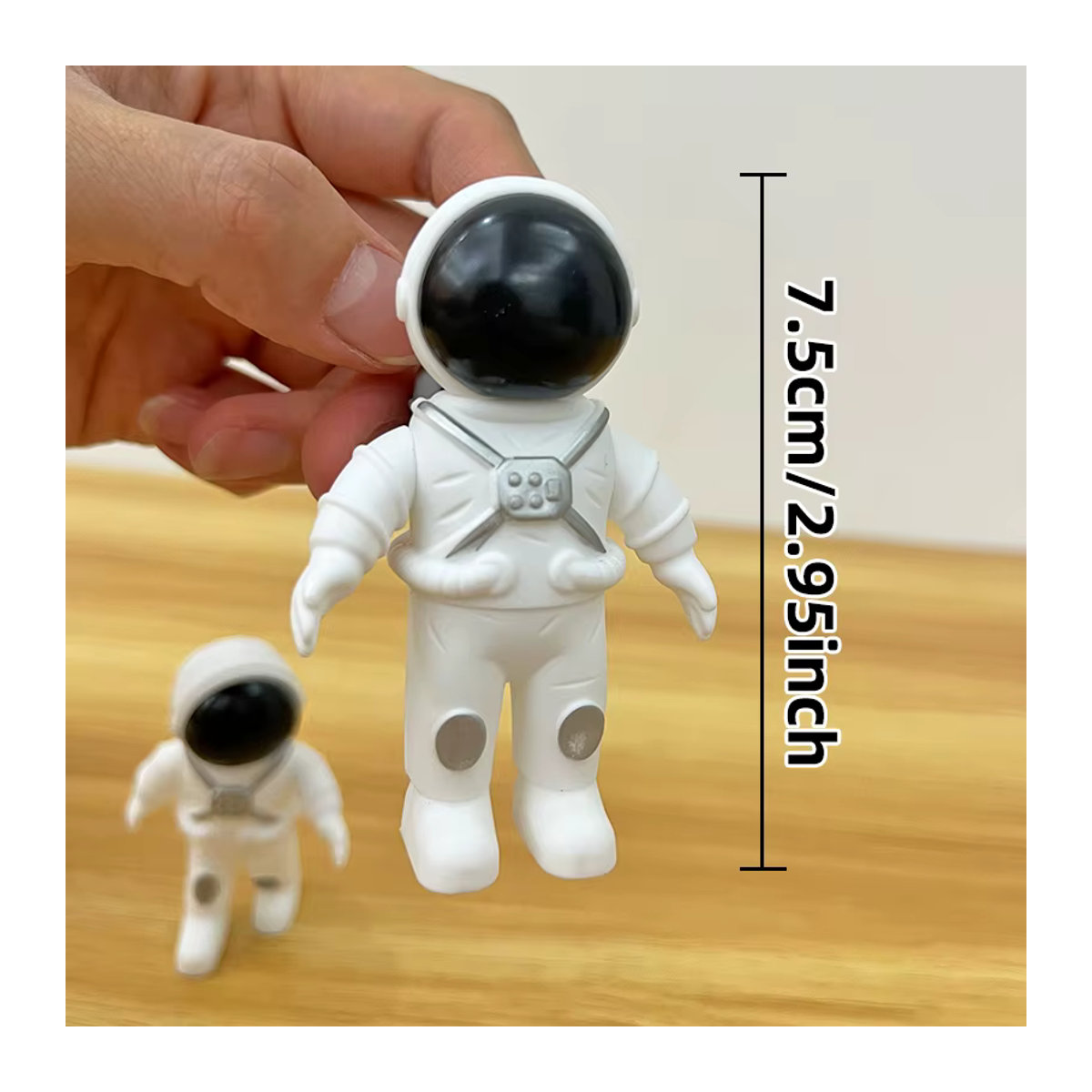 3er Set Weltraum-Astronauten und Rakete als dekorative Modellfiguren in Weiß aus Kunststoff - Bild 4