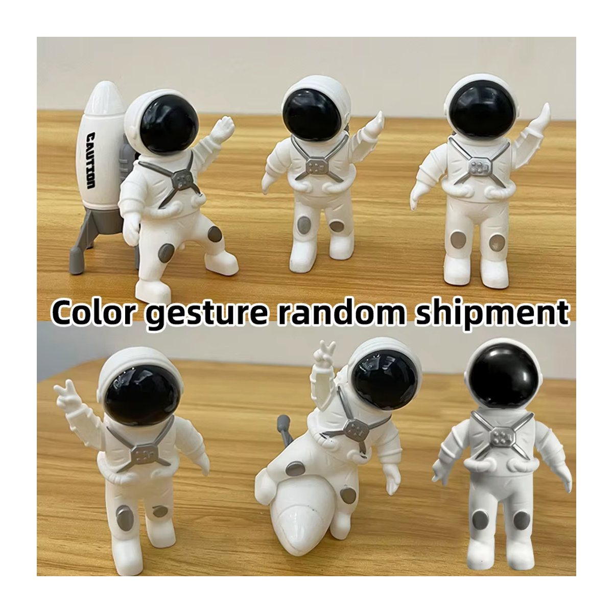 3er Set Weltraum-Astronauten und Rakete als dekorative Modellfiguren in Weiß aus Kunststoff - Bild 5