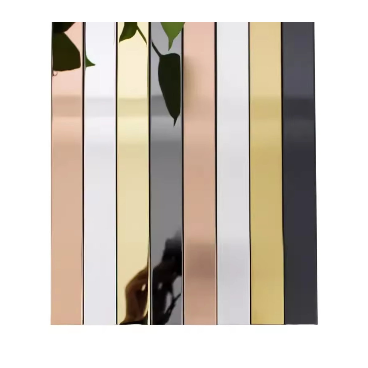 3M DIY Acryl Spiegelstreifen selbstklebend für Deckenkanten und Wände, silber und mehrfarbig, modern gestreift, rechteckig - Bild 1