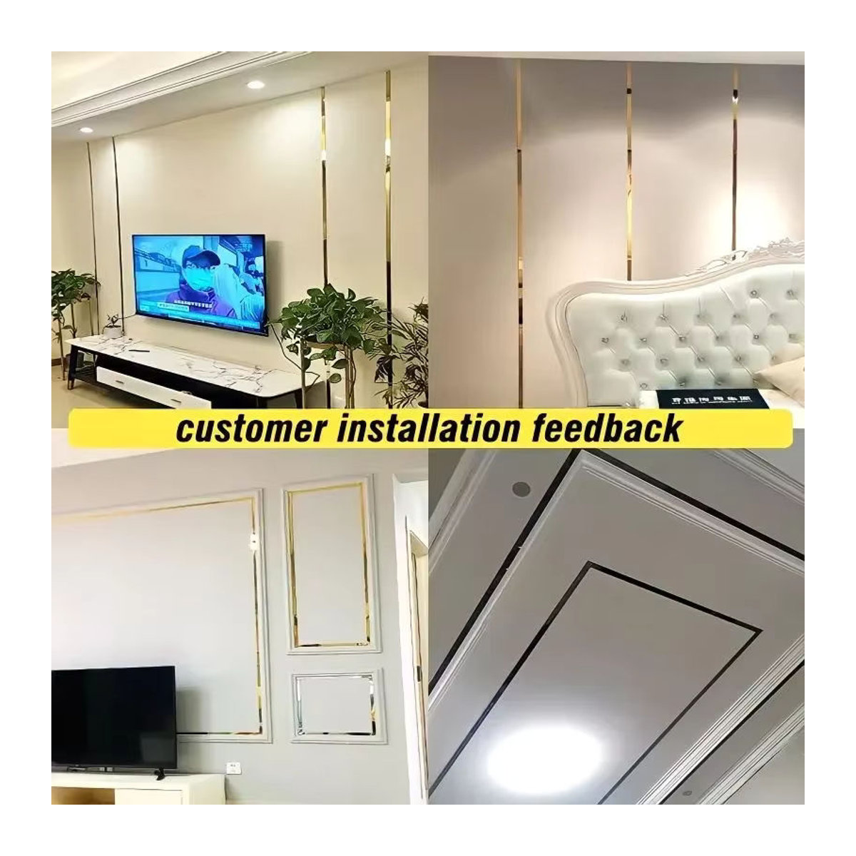 3M Selbstklebende 3D Spiegel Wandfliesenaufkleber aus Acryl in Gold und Mehrfarbig für Wanddekoration und TV-Hintergrund - Bild 2