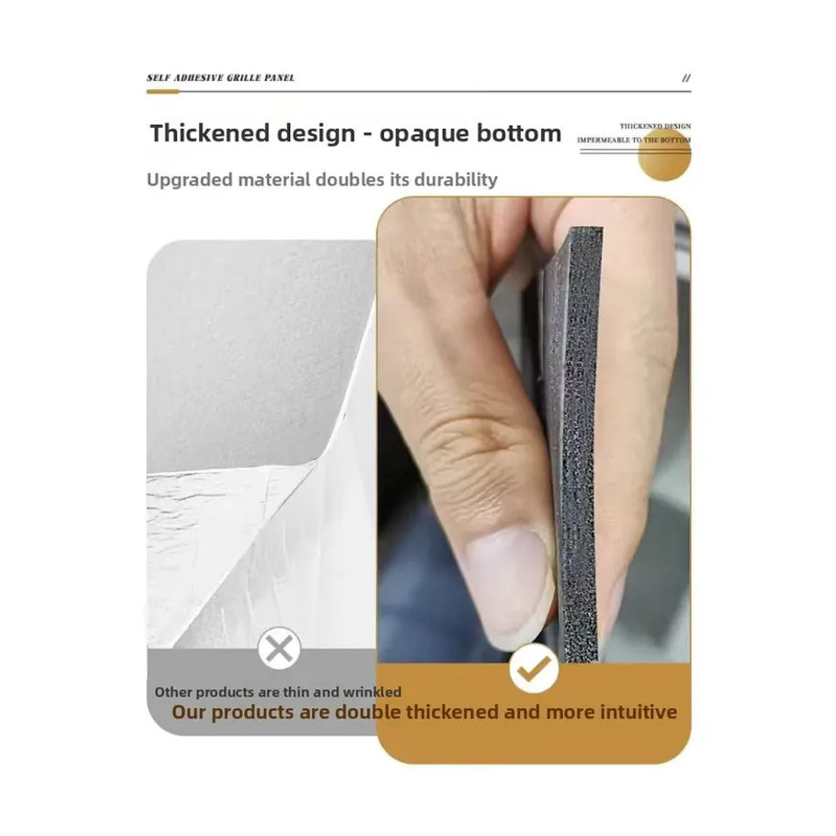 3M Selbstklebende 3D-Wandaufkleber in Braun mit geometrischem Gitter-Design und Holzoptik für moderne Wanddekorationen - Bild 4