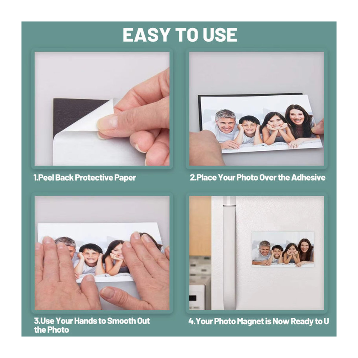 3R Magnetische Klebefolien Weiß, Selbstklebendes Magnetpapier für Fotos, B: 8,9 cm, H: 12,7 cm - Bild 5