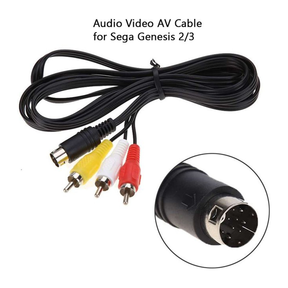 3RCA Audio-Video-AV-Kabel 9-Pin für Sega Genesis 2 und Sega Genesis 3 Spielkonsole, Bunt, 1,8 m - Bild 1