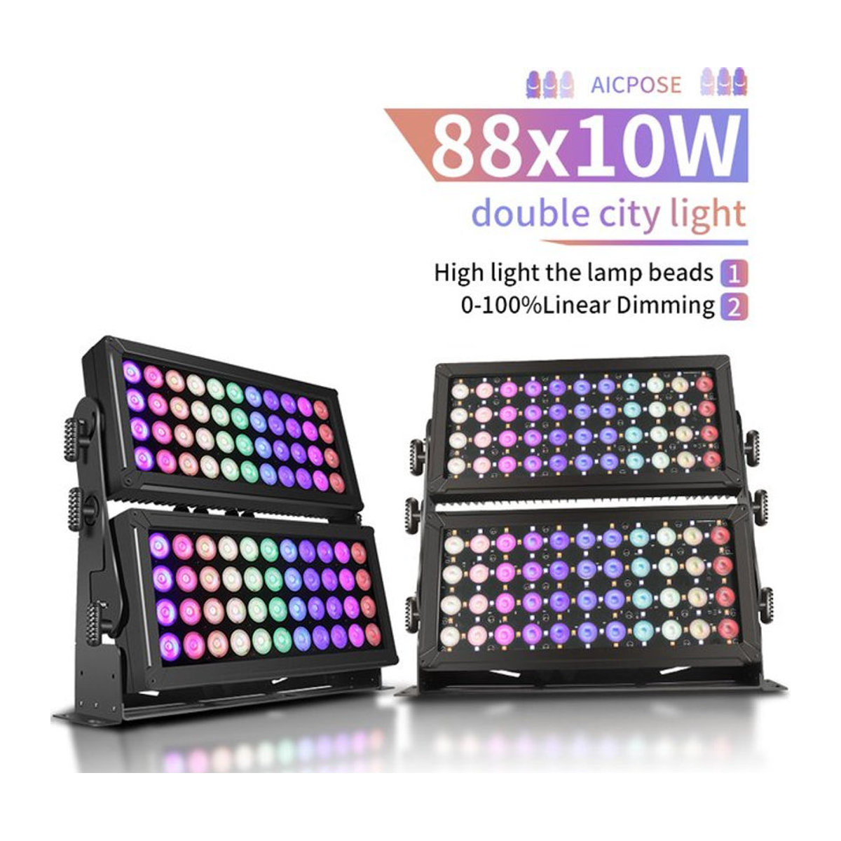 4 in 1 RGBW DMX LED Wall Washer IP65 Wasserdichtes Outdoor Bühnenlicht für Kirche, Konzert und Hochzeit - Bild 1