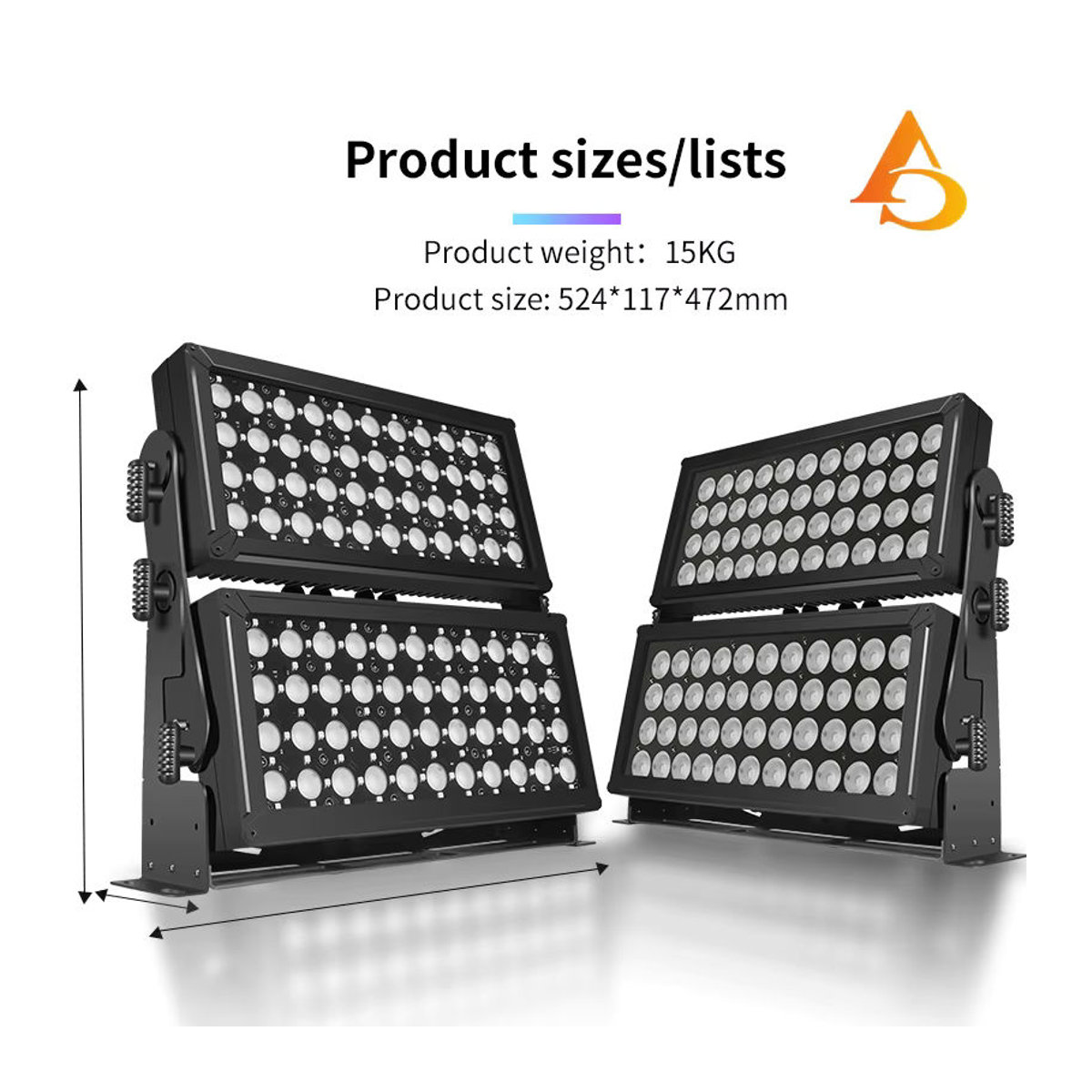 4 in 1 RGBW DMX LED Wall Washer IP65 Wasserdichtes Outdoor Bühnenlicht für Kirche, Konzert und Hochzeit - Bild 3