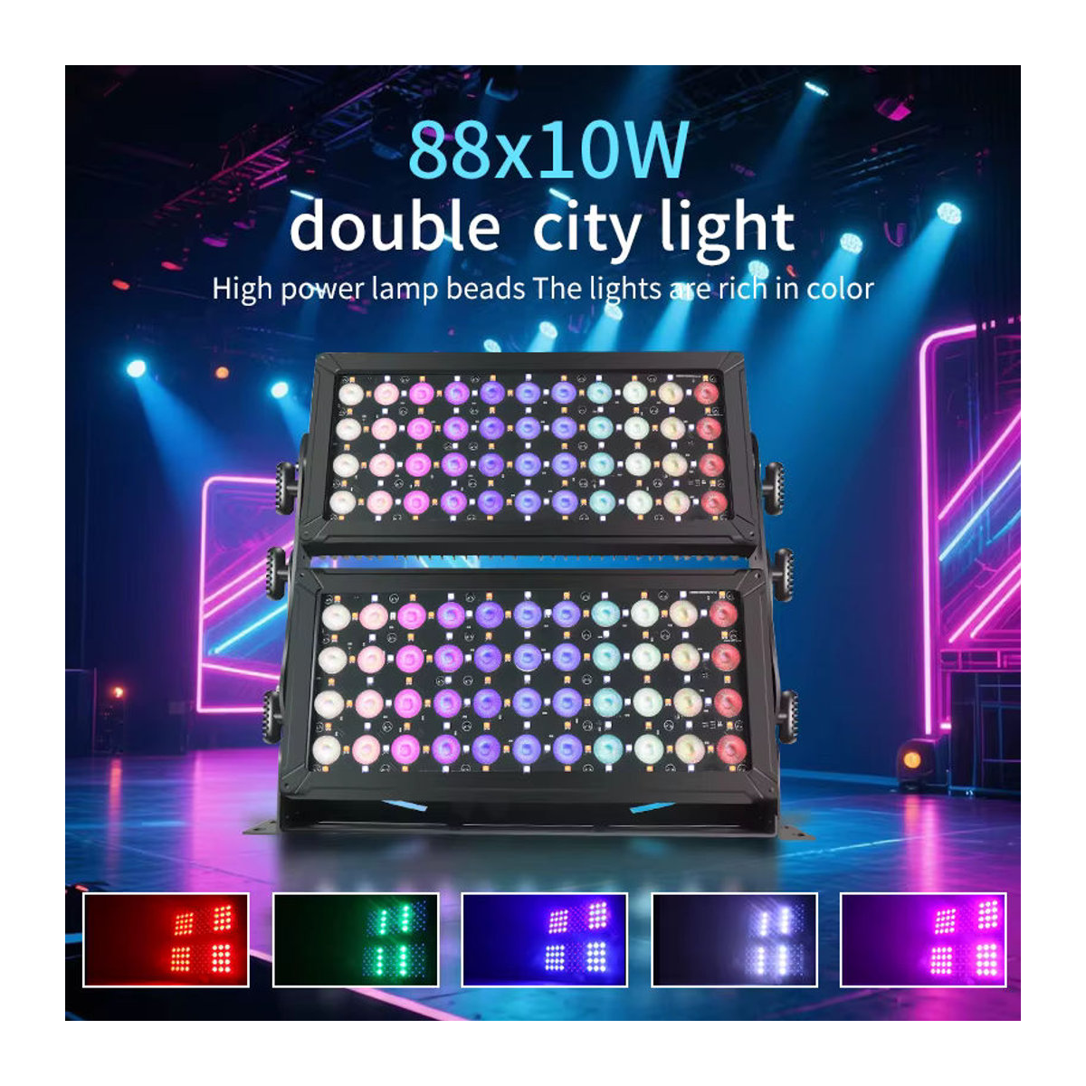 4 in 1 RGBW DMX LED Wall Washer IP65 Wasserdichtes Outdoor Bühnenlicht für Kirche, Konzert und Hochzeit - Bild 5