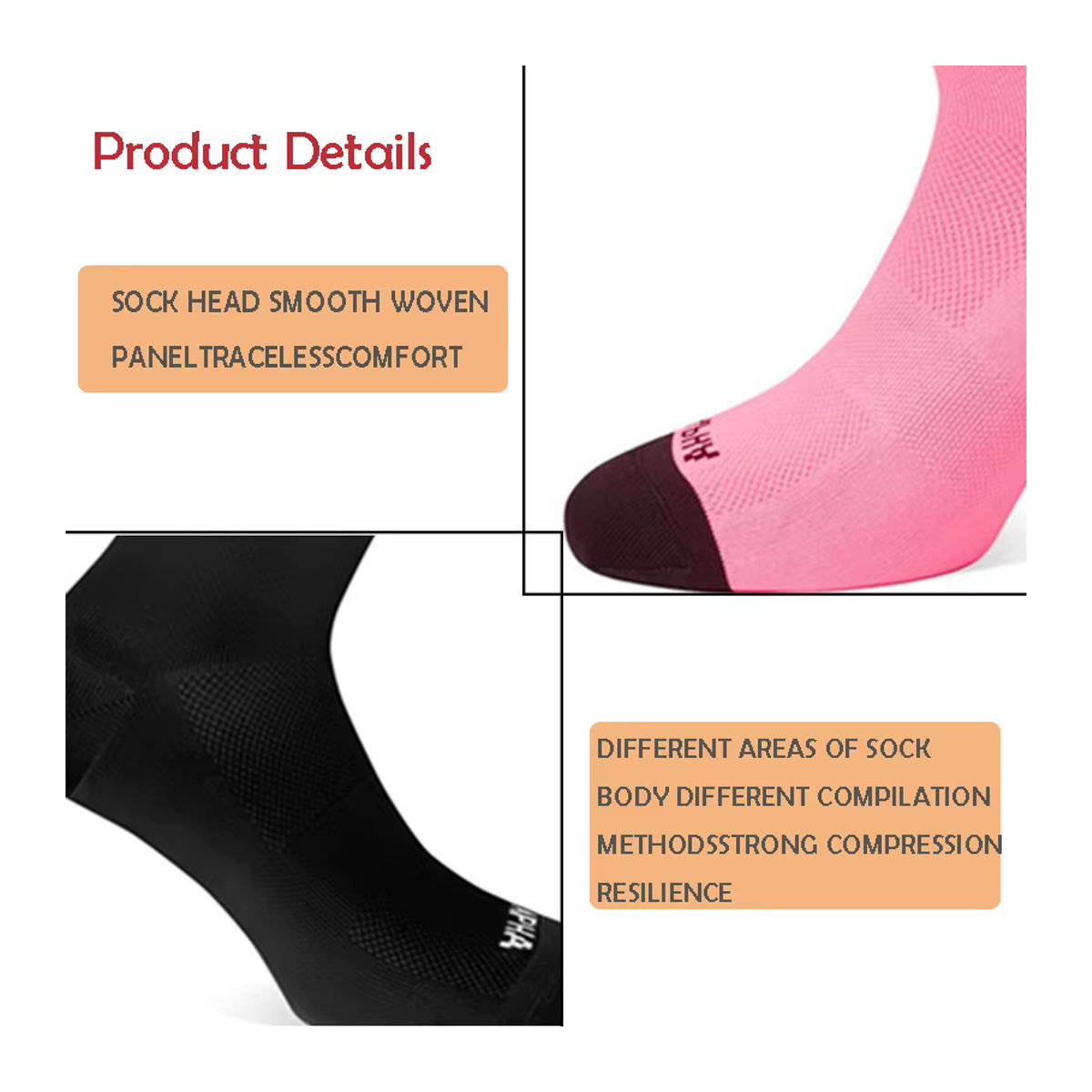 4 Paar WONST Fahrradsocken für Herren in Bunt, atmungsaktive Mesh-Sportsocken für Rennrad, Fußball und Reiten - Bild 2