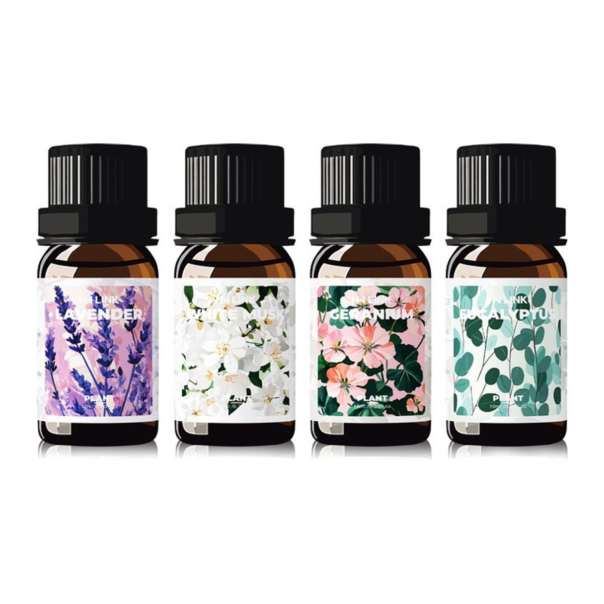 4 Stück ätherische Öle Set mit 16 floralen Düften für Aromatherapie, Kerzen und Seifenherstellung, mehrfarbig - Bild 1