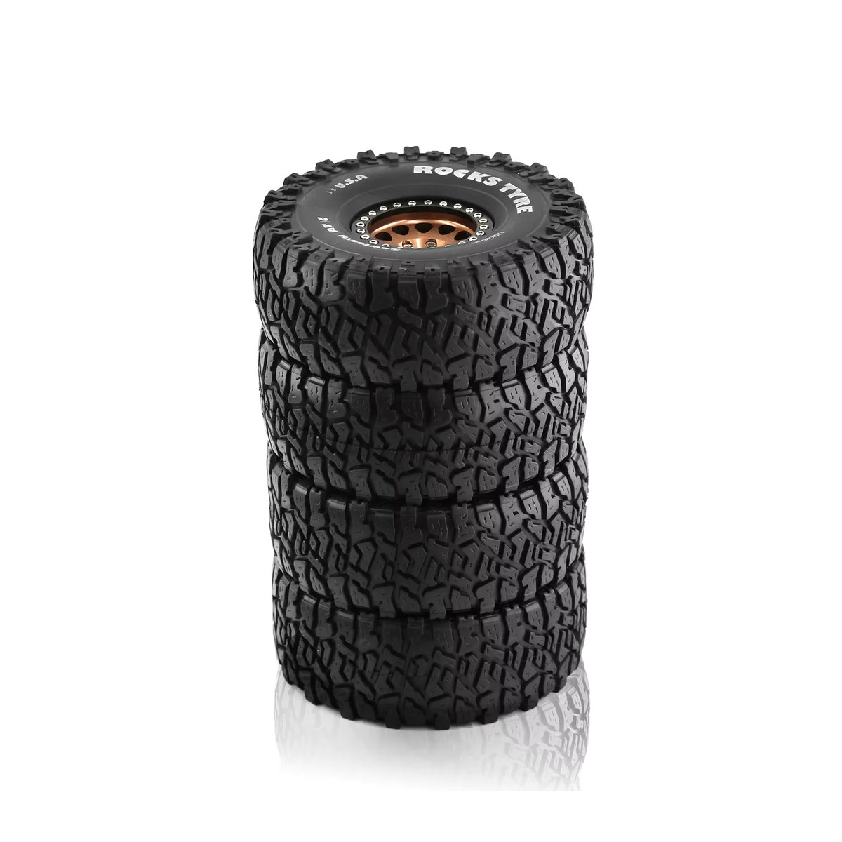 4 Stück Kletterreifen 120 mm 1,9 Zoll für TRX, SCX10 und D90 im Maßstab 1:10, Orange/Schwarz - Bild 4