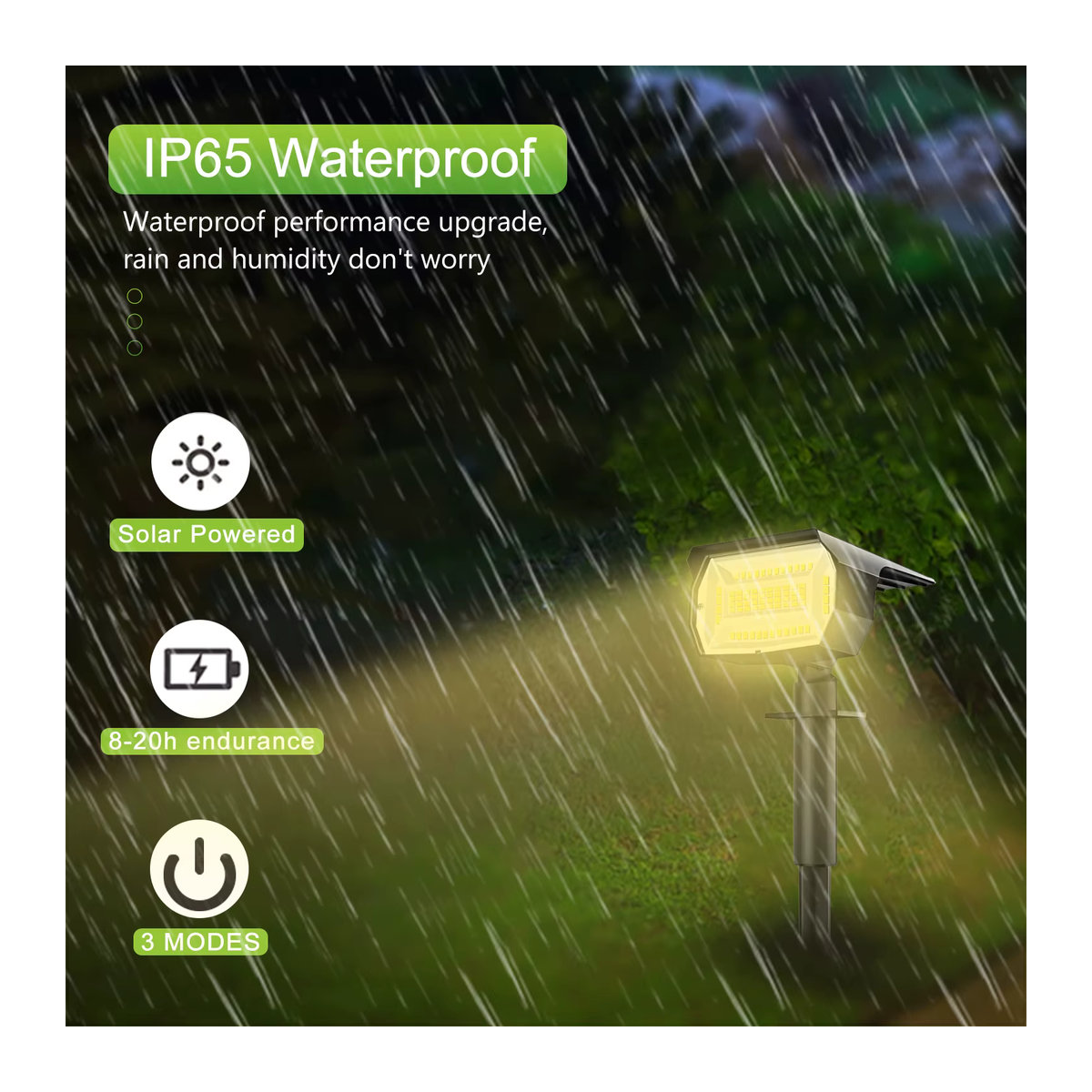 4 Stück Solar-Landschaftsstrahler mit 72 LED, wasserdichte Solar-Gartenleuchten in Schwarz für Zaun, Wand, Hinterhof und Garage, modernes Design - Bild 4
