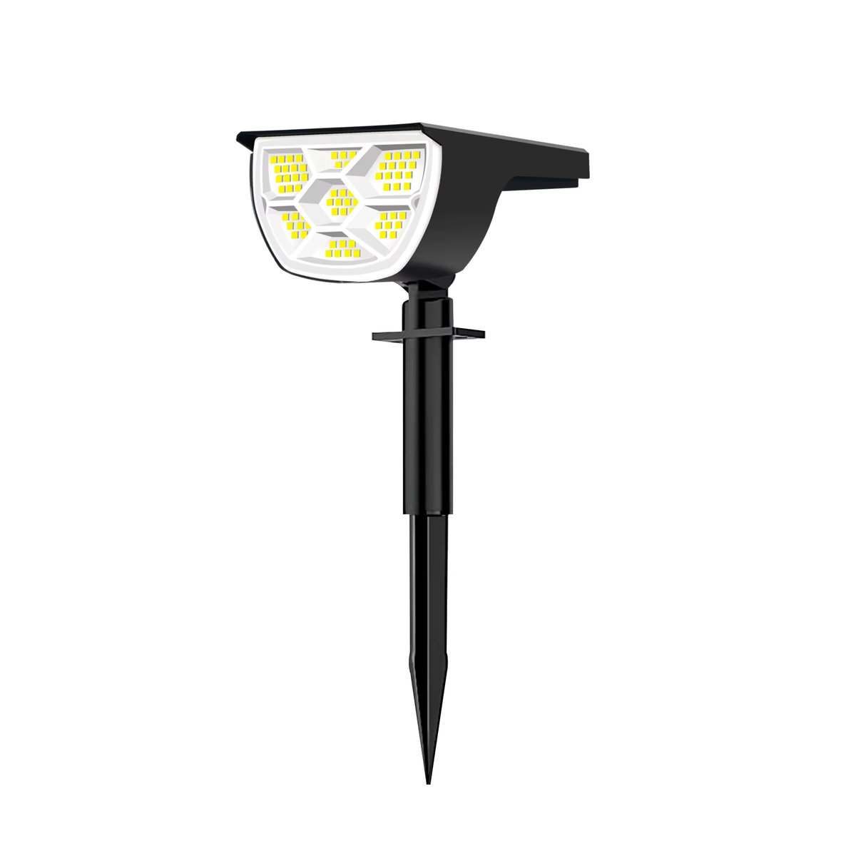 4 Stück Solar-Landschaftsstrahler mit 72 LED, wasserdichte Solar-Gartenleuchten in Schwarz für Zaun, Wand, Hinterhof und Garage, modernes Design - Bild 5