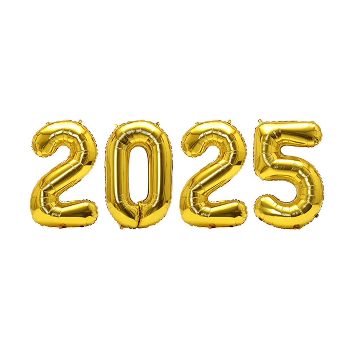 4 Stück Zahlenfolienballons 2025 für Neujahrsdekorationen, Mehrfarbig, EACH PARTY - Bild 3
