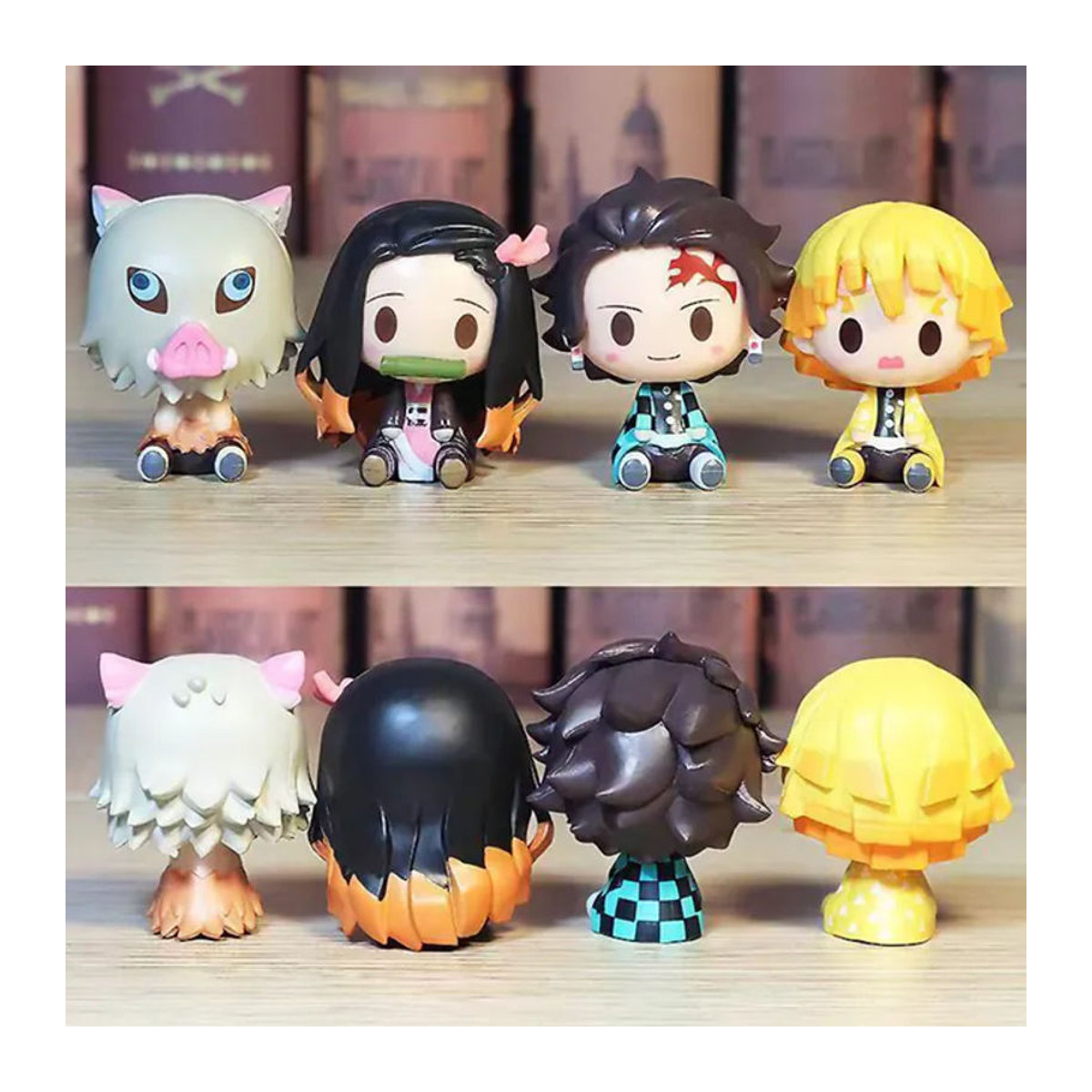 4-teiliges Demon Slayer Actionfiguren Set von Bandai mit Kamado Tanjirou, Nezuko und Agatsuma Zenitsu als mehrfarbige Anime-Modelle aus Kunststoff - Bild 1